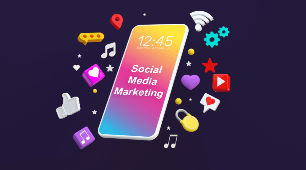 Social media marketing 3D illustration
